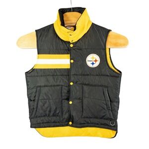 Vtg Stahl-Urban NFL Pittsburgh Steelers Puffer Vest Mens Medium Football
